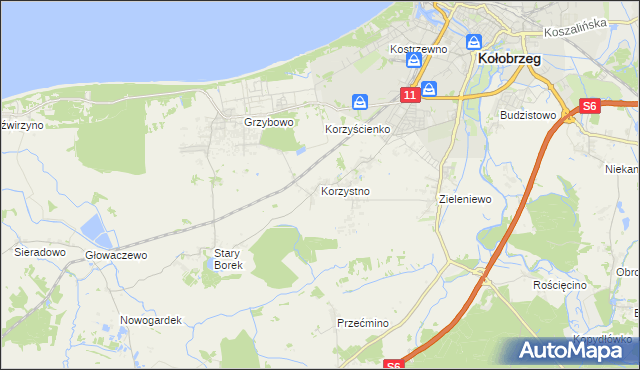 mapa Korzystno, Korzystno na mapie Targeo