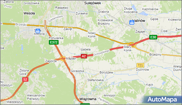 mapa Michałówek gmina Wiązowna, Michałówek gmina Wiązowna na mapie Targeo