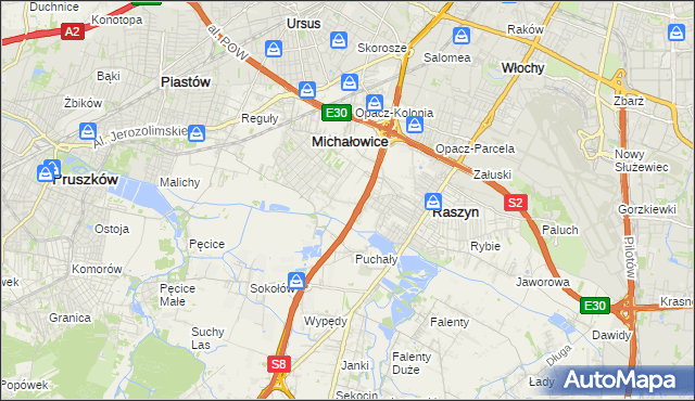 mapa Michałowice-Wieś, Michałowice-Wieś na mapie Targeo