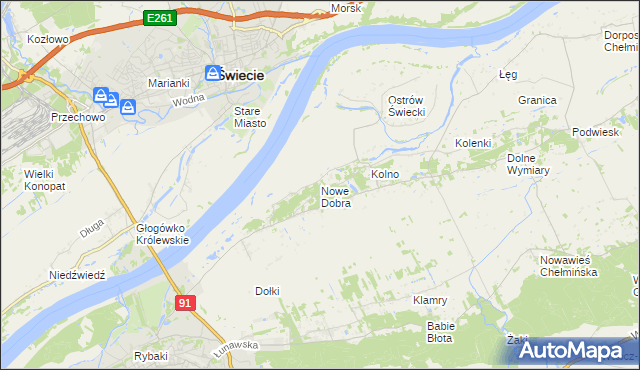 mapa Nowe Dobra gmina Chełmno, Nowe Dobra gmina Chełmno na mapie Targeo