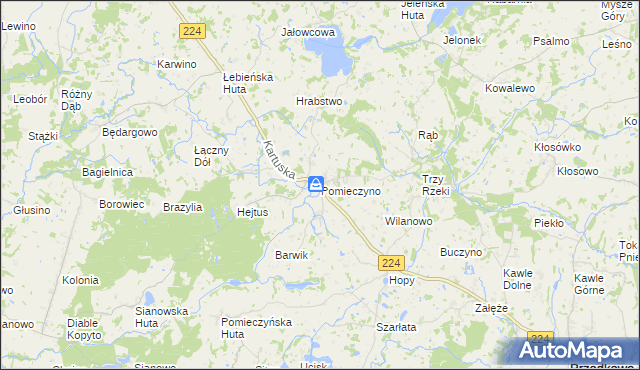 mapa Pomieczyno, Pomieczyno na mapie Targeo