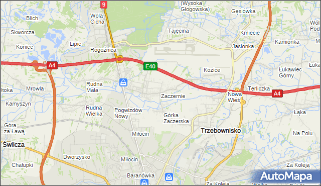 mapa Zaczernie, Zaczernie na mapie Targeo