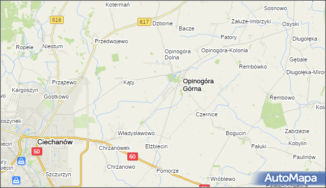 mapa Zygmuntowo gmina Opinogóra Górna, Zygmuntowo gmina Opinogóra Górna na mapie Targeo