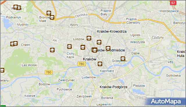 mapa Stare Miasto gmina Kraków, Stare Miasto gmina Kraków na mapie Targeo