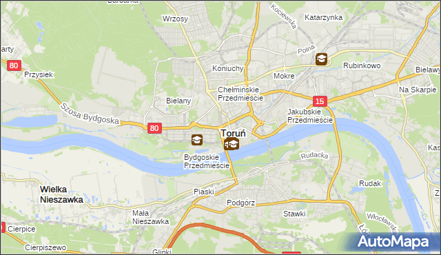 mapa Torunia, Toruń na mapie Targeo