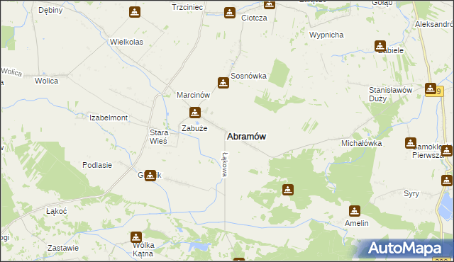 mapa Abramów powiat lubartowski, Abramów powiat lubartowski na mapie Targeo