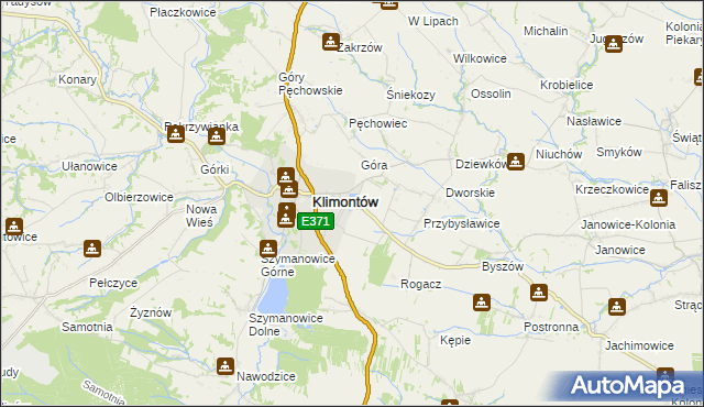 mapa Adamczowice, Adamczowice na mapie Targeo