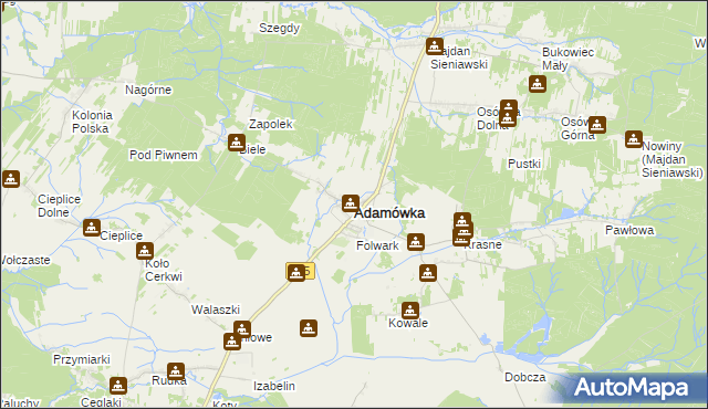 mapa Adamówka powiat przeworski, Adamówka powiat przeworski na mapie Targeo