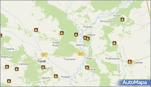 mapa Adamusy, Adamusy na mapie Targeo