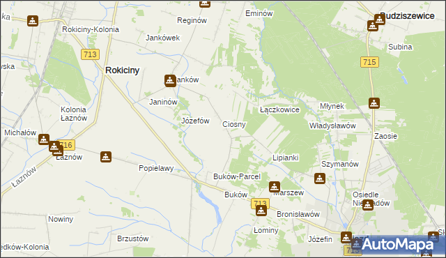 mapa Aleksandrów gmina Ujazd, Aleksandrów gmina Ujazd na mapie Targeo