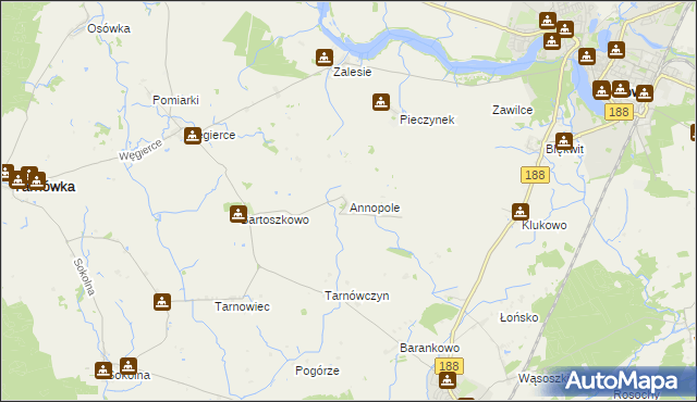 mapa Annopole gmina Tarnówka, Annopole gmina Tarnówka na mapie Targeo