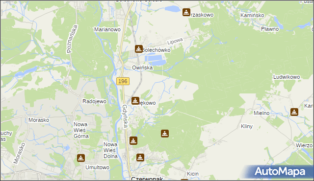 mapa Annowo gmina Czerwonak, Annowo gmina Czerwonak na mapie Targeo
