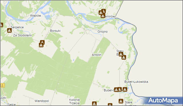 mapa Antolin gmina Konstantynów, Antolin gmina Konstantynów na mapie Targeo