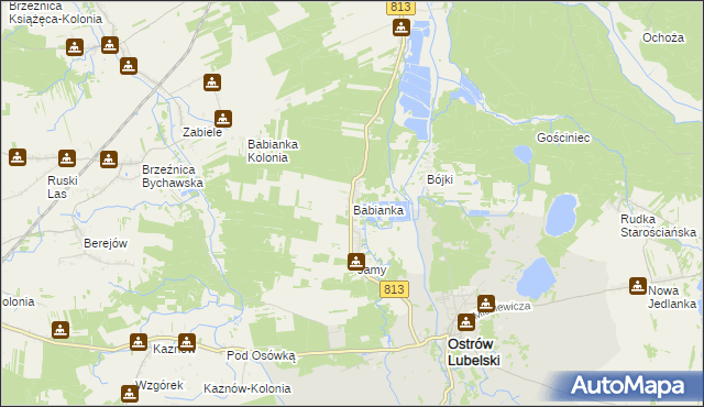 mapa Babianka, Babianka na mapie Targeo