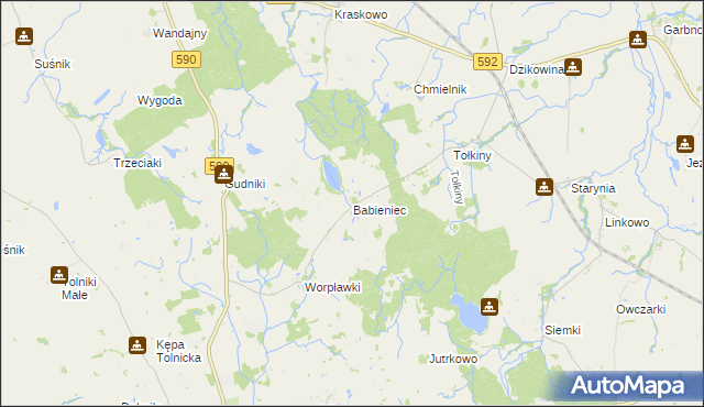 mapa Babieniec, Babieniec na mapie Targeo