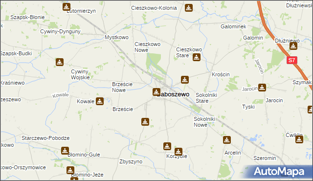 mapa Baboszewo, Baboszewo na mapie Targeo