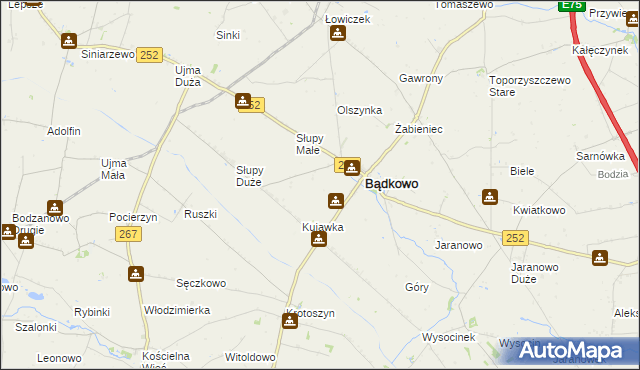 mapa Bądkówek, Bądkówek na mapie Targeo