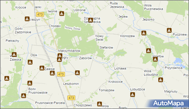 mapa Bąki gmina Zadzim, Bąki gmina Zadzim na mapie Targeo