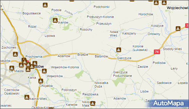 mapa Balbinów, Balbinów na mapie Targeo