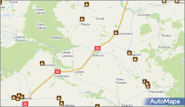 mapa Bałcyny, Bałcyny na mapie Targeo