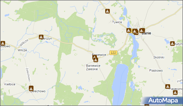 mapa Baniewice, Baniewice na mapie Targeo