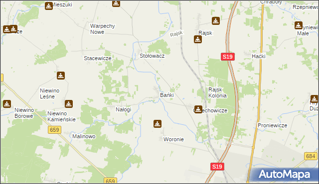 mapa Bańki, Bańki na mapie Targeo