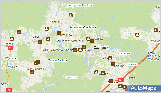 mapa Bartków gmina Zagnańsk, Bartków gmina Zagnańsk na mapie Targeo
