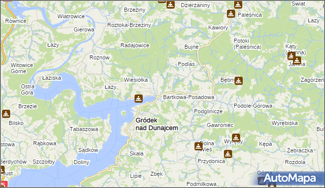 mapa Bartkowa-Posadowa, Bartkowa-Posadowa na mapie Targeo