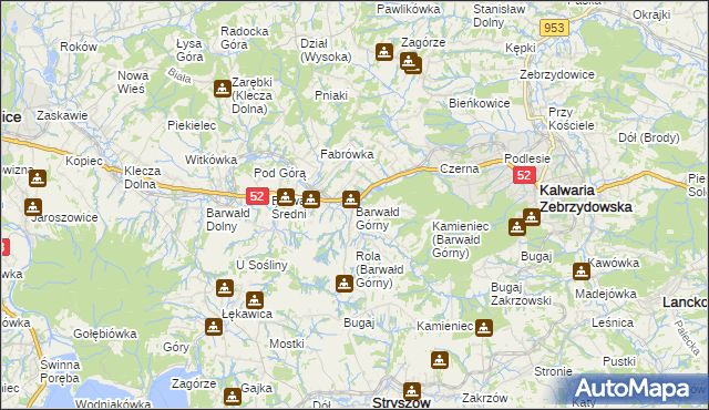 mapa Barwałd Górny, Barwałd Górny na mapie Targeo
