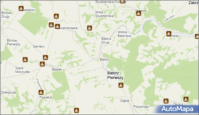 mapa Batorz, Batorz na mapie Targeo