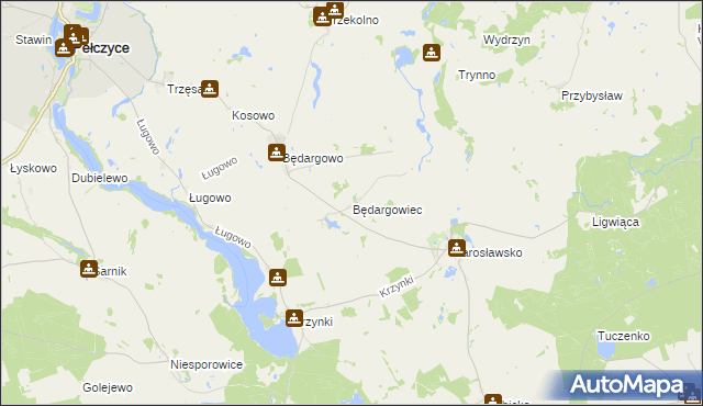mapa Będargowiec, Będargowiec na mapie Targeo
