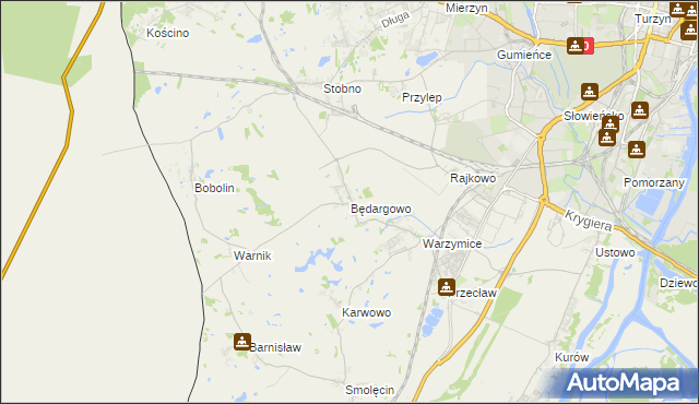 mapa Będargowo gmina Kołbaskowo, Będargowo gmina Kołbaskowo na mapie Targeo