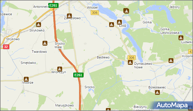 mapa Będlewo, Będlewo na mapie Targeo