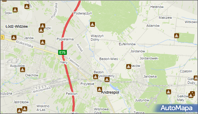 mapa Bedoń-Wieś, Bedoń-Wieś na mapie Targeo