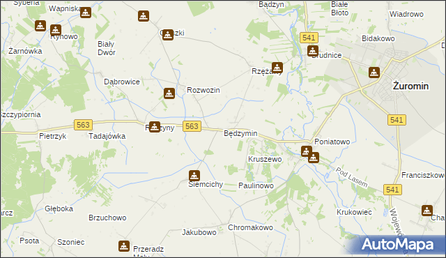 mapa Będzymin, Będzymin na mapie Targeo