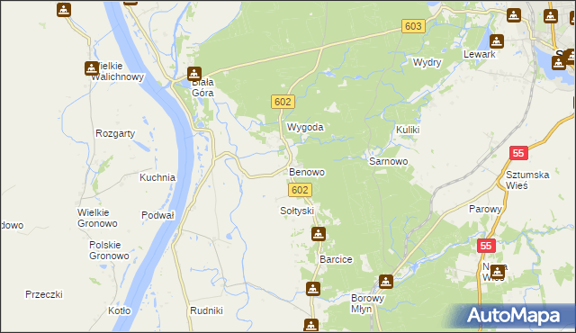mapa Benowo, Benowo na mapie Targeo