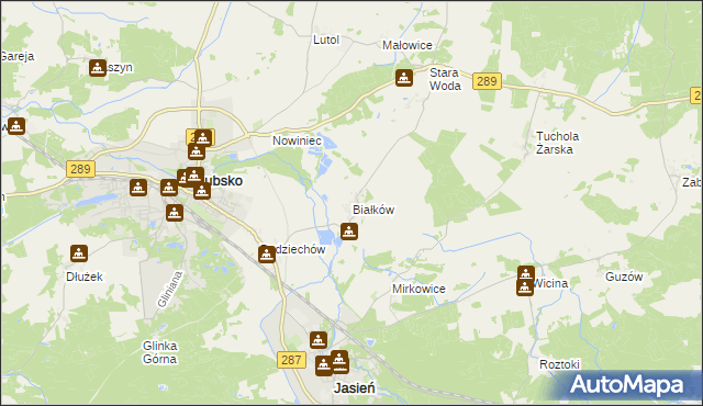 mapa Białków gmina Lubsko, Białków gmina Lubsko na mapie Targeo
