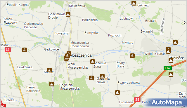 mapa Białkowice, Białkowice na mapie Targeo