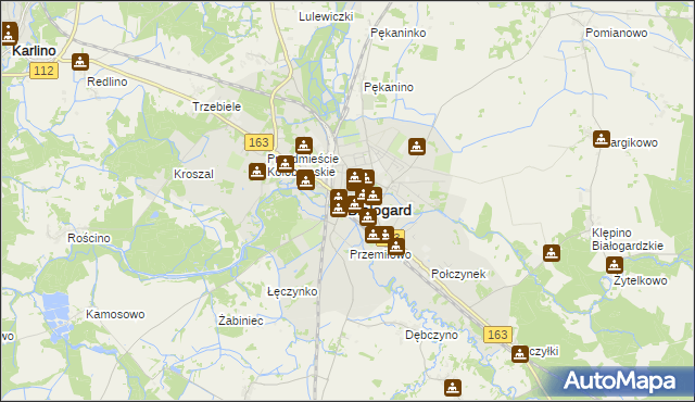 mapa Białogard, Białogard na mapie Targeo