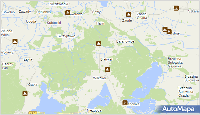 mapa Białykał, Białykał na mapie Targeo