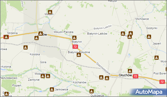 mapa Białynin-Podbór, Białynin-Podbór na mapie Targeo