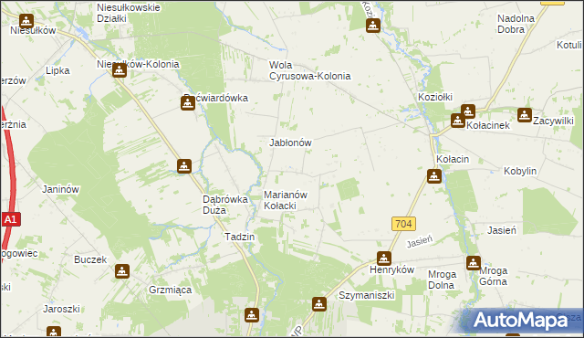 mapa Bielanki, Bielanki na mapie Targeo