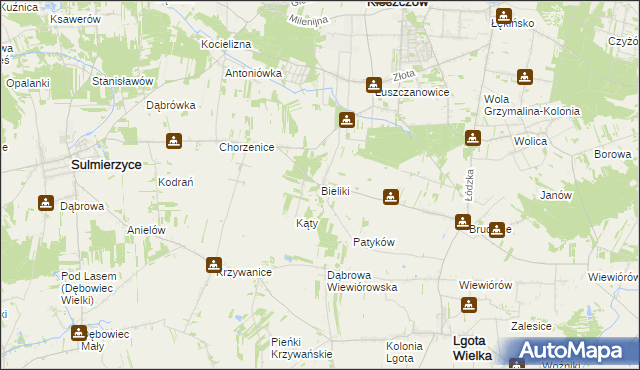 mapa Bieliki, Bieliki na mapie Targeo