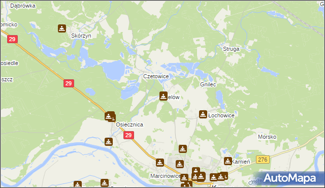 mapa Bielów, Bielów na mapie Targeo