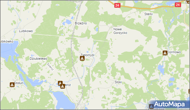 mapa Biercza, Biercza na mapie Targeo