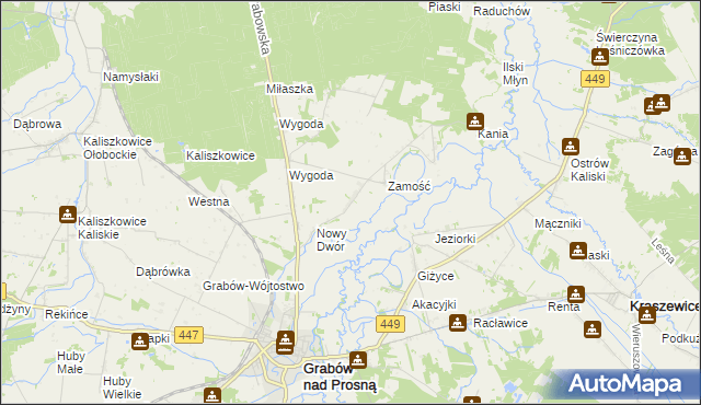 mapa Biernacice gmina Sieroszewice, Biernacice gmina Sieroszewice na mapie Targeo