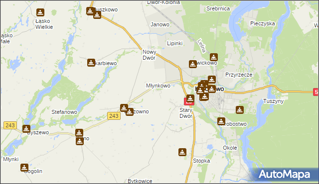 mapa Bieskowo, Bieskowo na mapie Targeo