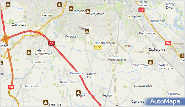 mapa Biestrzyków, Biestrzyków na mapie Targeo
