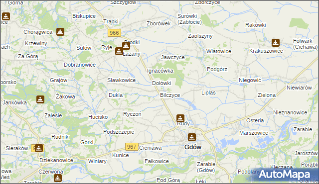 mapa Bilczyce, Bilczyce na mapie Targeo