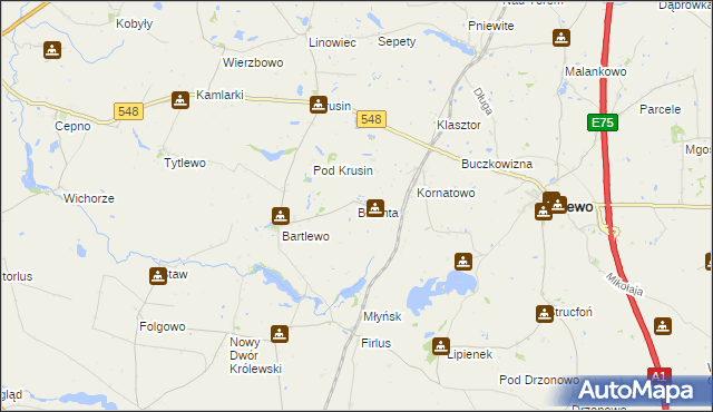 mapa Błachta, Błachta na mapie Targeo